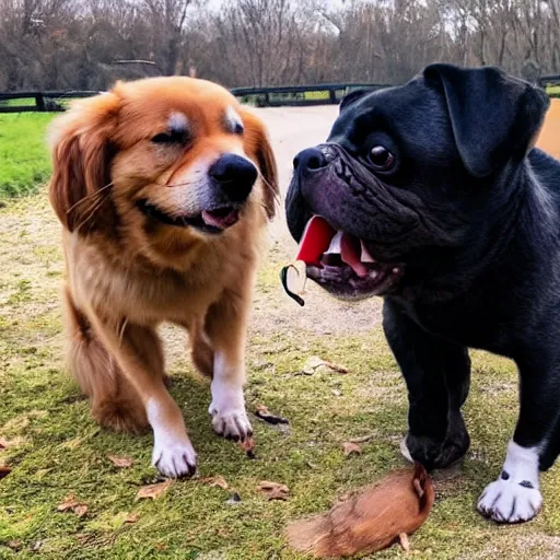 Image similar to doggos mating in the park, eating poo, cute