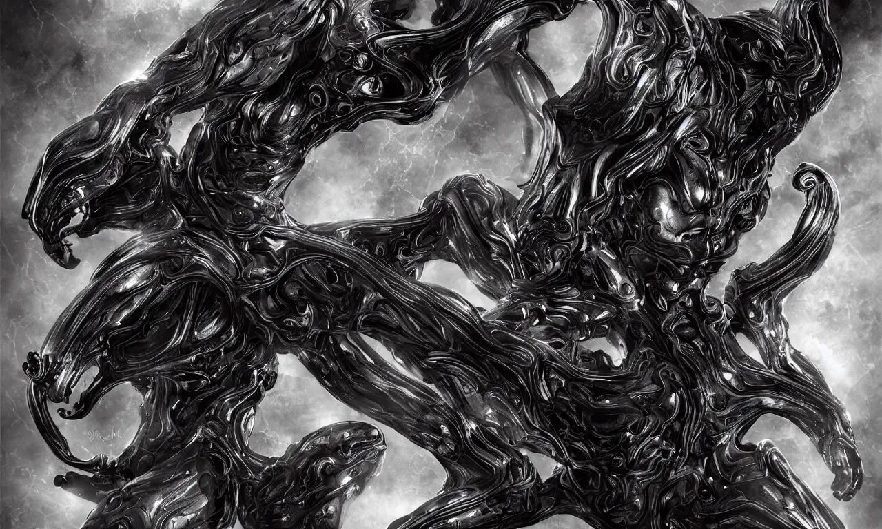 Image similar to engineer prometheus face by Artgerm, xenomorph alien, highly detailed, symmetrical long head, smooth marble surfaces, detailed ink illustration, raiden metal gear, cinematic smooth stone, deep aesthetic, concept art, post process, 4k, carved marble texture and silk cloth, latex skin, highly ornate intricate details, prometheus, evil, moody lighting, hr geiger, hayao miyazaki, indsutrial Steampunk