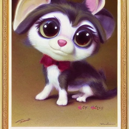 Prompt: 3d Littlest Pet Shop animal, master painter and art style of Noel Coypel, art of Émile Eisman-Semenowsky, art of Édouard Bisson