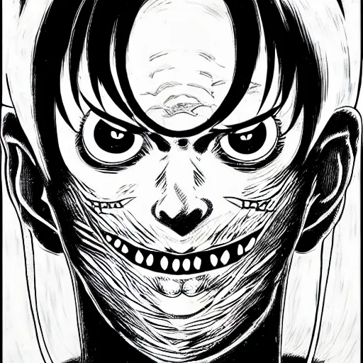 Prompt: demon by junji ito