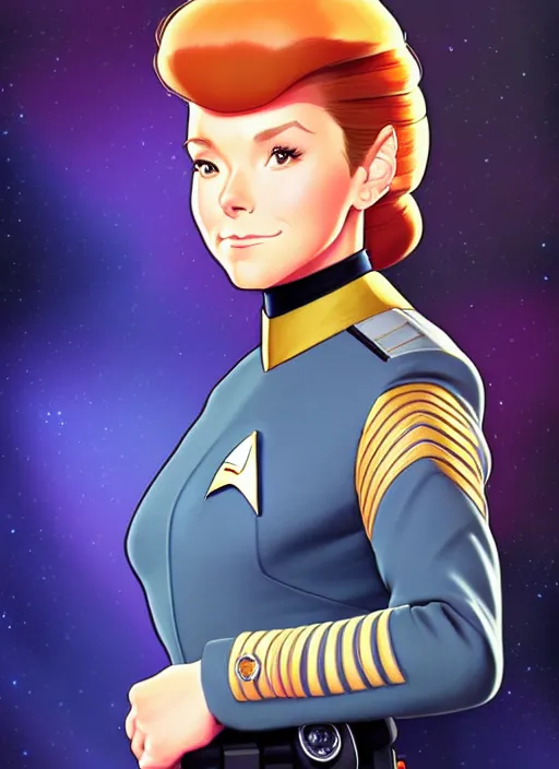 Prompt: cute star trek officer terese coffey, natural lighting, path traced, highly detailed, high quality, digital painting, by don bluth and ross tran and studio ghibli and alphonse mucha, artgerm