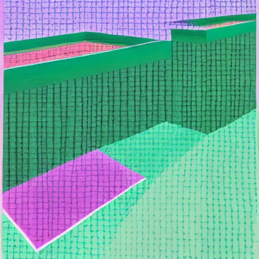 Prompt: vaporwave david hockney