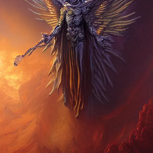Prompt: photorealistic biblically accurate alien archangel the style of michael whelan and gustave dore. hyperdetailed photorealism, 1 0 8 megapixels, amazing depth, glowing rich colors, powerful imagery, psychedelic overtones, 3 d finalrender, 3 d shading, cinematic lighting, artstation concept art