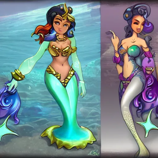 Image similar to mermaid overwatch hero concept character