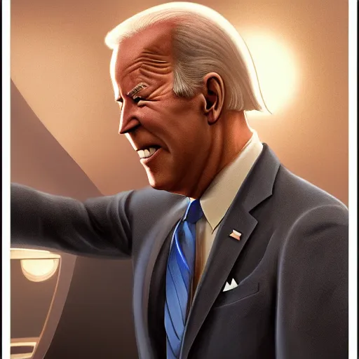 Image similar to joe biden charicature, pixar, dramatic lighting, cinematic, establishing shot, extremly high detail, photorealistic, cinematic lighting, artstation, style by James Gurney