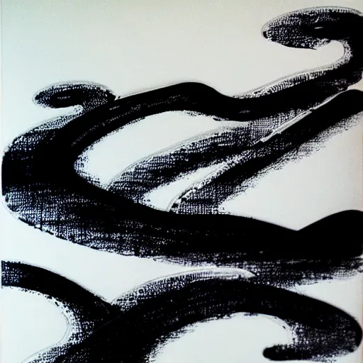 Prompt: zen, landscape, ink calligraphy