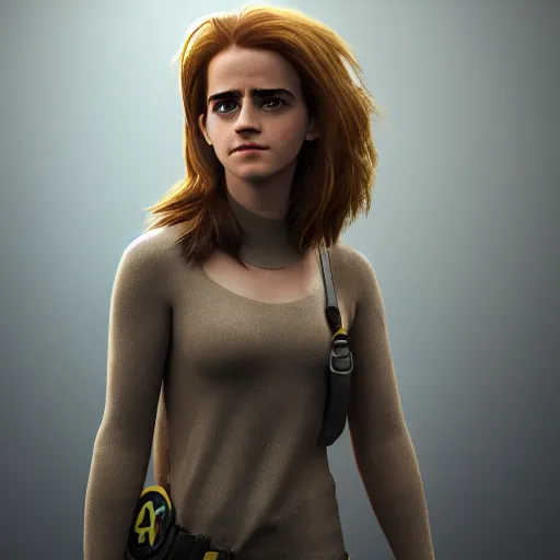 Image similar to textured film grain freckled face emma watson as a pixar character cgsociety octane render unreal engine redshift render trending on artstation trending on artstation render blender behance cg superhero