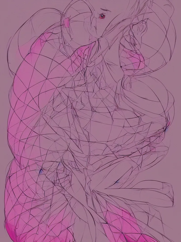 Image similar to pink by Disney Concept Artists, blunt borders, golden ratio