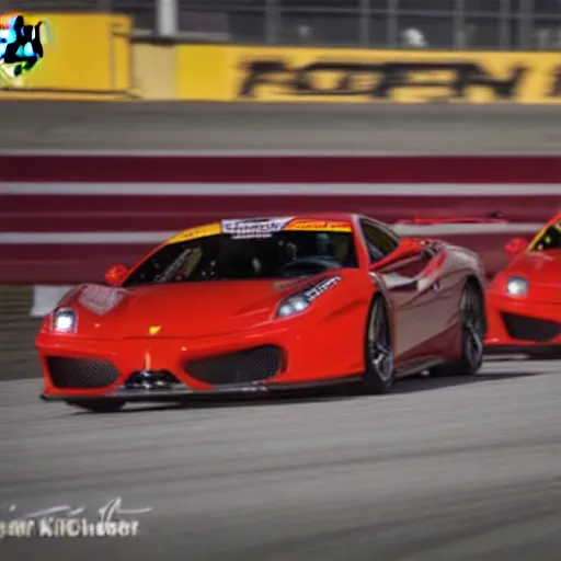 Image similar to ferrari wins in las vegas street circuit. dslr, 8 k, iso 2 0 0 0