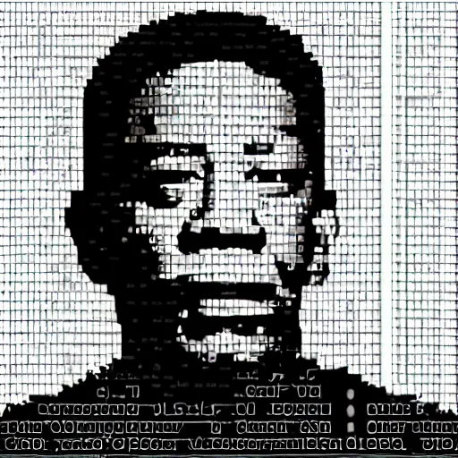 Image similar to ascii art of morgan freeman