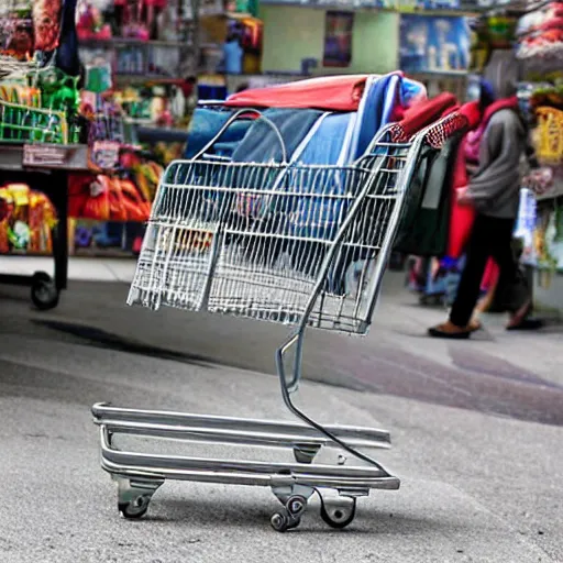 Image similar to a photograph of shopping cart jesus : savior of the downtrodden