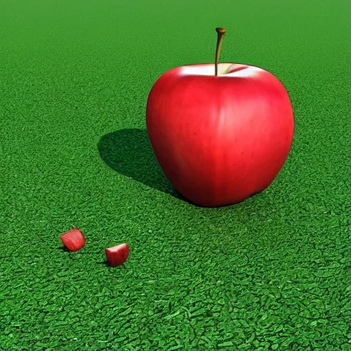 Image similar to Dog eat a apple, 3d