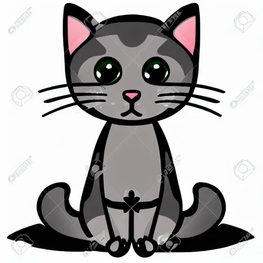 Prompt: Cartoon cat. in simple cute style, isolated vector illustration. 1174824467