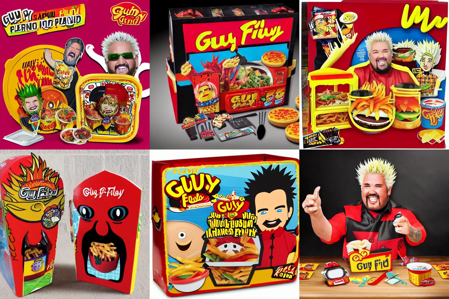 Prompt: Guy Fieri happy meal play set