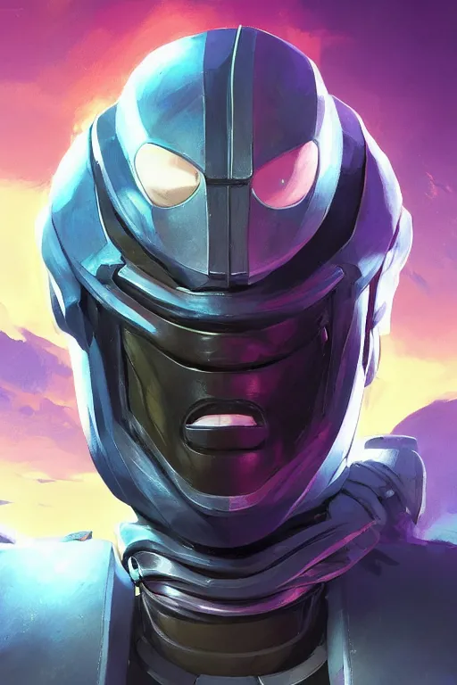 Image similar to epic mask helmet robot ninja portrait stylized as fornite style game design fanart by concept artist gervasio canda, behance hd by jesper ejsing, by rhads, makoto shinkai and lois van baarle, ilya kuvshinov, rossdraws global illumination radiating a glowing aura global illumination ray tracing hdr render in unreal engine 5