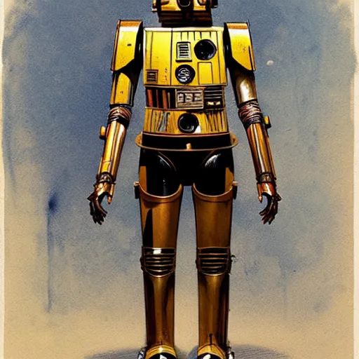 Image similar to c - 3 p 0, full body, by jean - baptiste monge