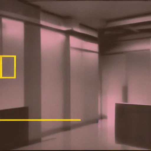 Image similar to Liminal space, sterile, photorealism, VHS footage