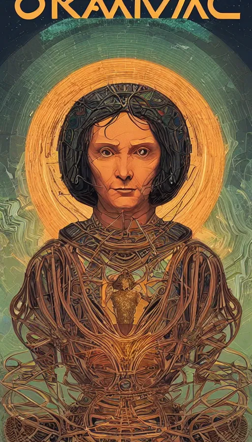 Image similar to The oracle of ancient wisdom, italian futurism, da vinci, Dan Mumford, Josan Gonzalez