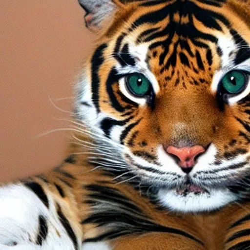 Prompt: Half Cat half tiger