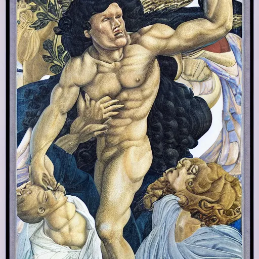 Image similar to stone cold steve oustin by botticelli