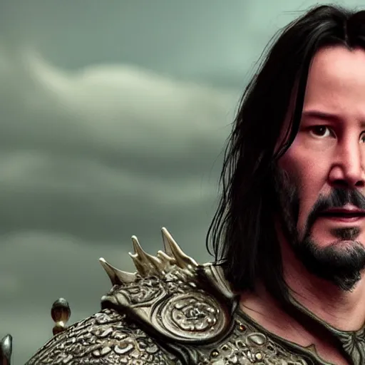 Image similar to Keanu Reeves in elden ring 4K quality Super Realistic