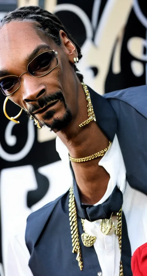 Image similar to snoop dogg with extremely long neck