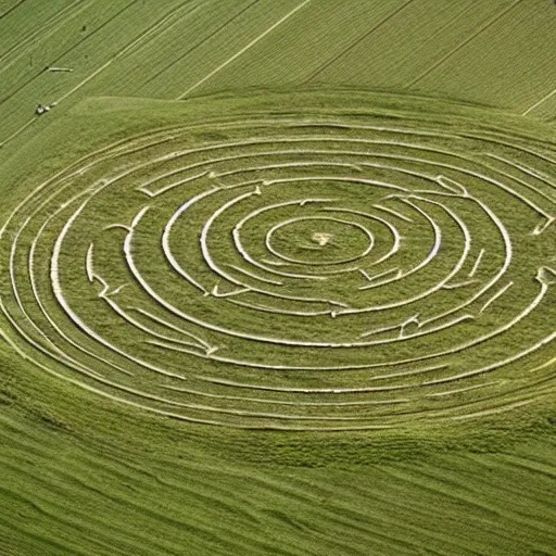 Image similar to spooky crop circles seen from a helicopter