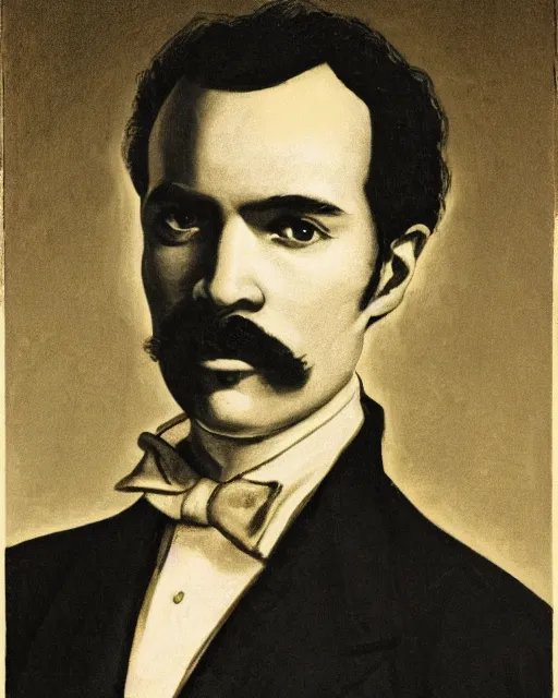 Image similar to symmetrical portrait of lando calrission dressed in formal wear and joining his two hands