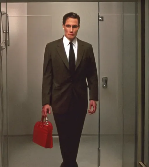 Image similar to Jerma as Patrick Bateman in American psycho