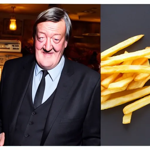 Image similar to [ french fries ] as ( stephen fry ) hybrid intercross mix