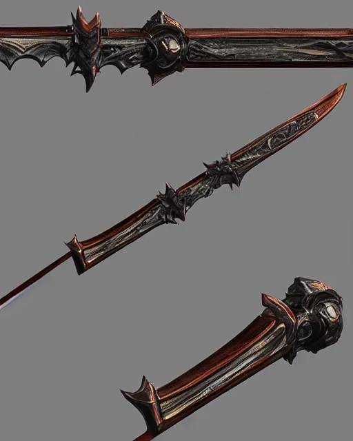 Prompt: realistic concept art of magic infused longbows weapon, mideival, detailed, 1 4 5 0, delicate, hyper realism, ultra realistic, 8 k