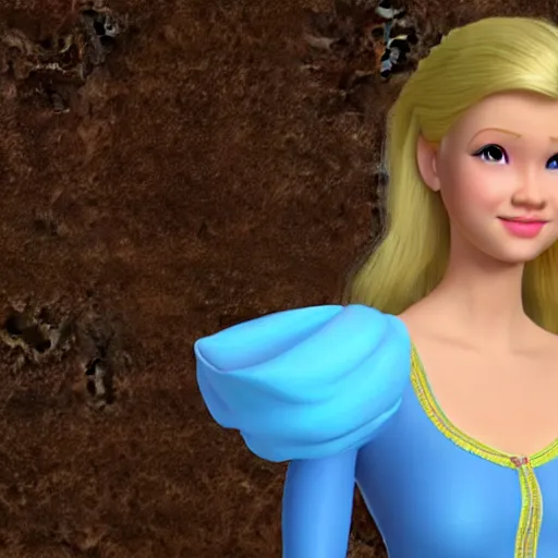 Image similar to a 3d princess with blonde hair , 3d cgi , disney style , photorealistic