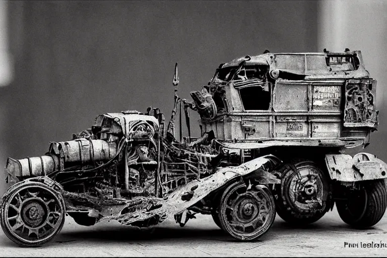 Prompt: cyberpunk 1 9 0 8 model ford t by paul lehr, beksinski, metropolis, parked by view over city, vintage film photo, robotic, silent movie, black and white photo, damaged photo