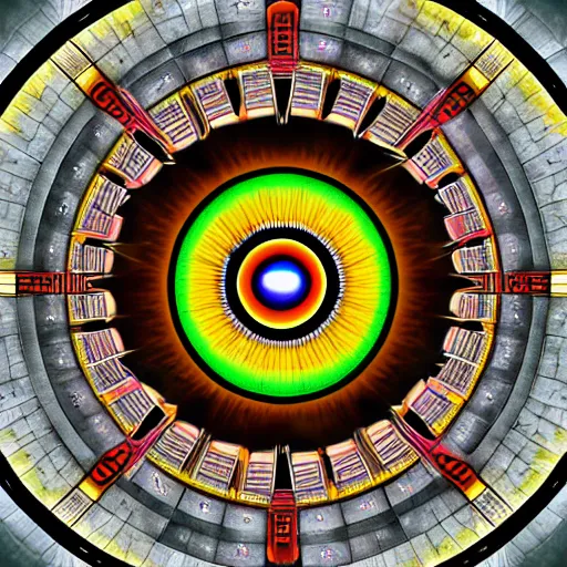 Prompt: a panopticon of the eye of sauron, digital art, detailed