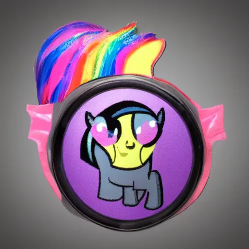Prompt: photo of a my little pony gas mask, product photo