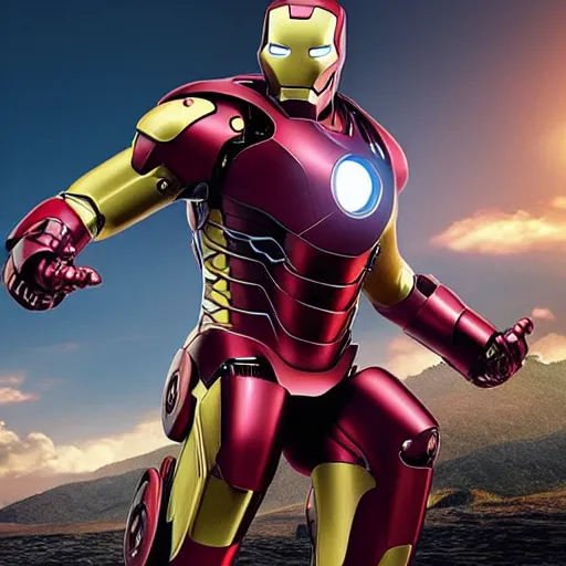 Image similar to “minion iron man, UHD, hyperrealistic render”