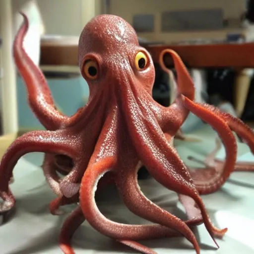 Image similar to a perfectly rendered octopus humanoid. Friendly, charming.