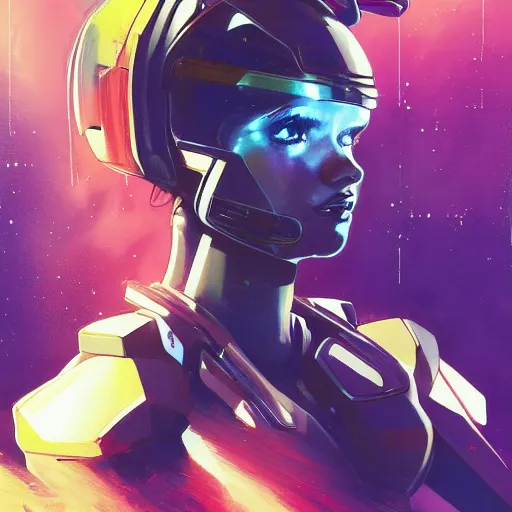 Image similar to a portrait of a stunning beautiful elite jessica jones gundam pilot, with an intricate, detailed, urban inspired hiphop afro futuristic helmet, vector behance hd jesper ejsing, rhads, makoto shinkai, lois van baarle, ilya kuvshinov, rossdraws, hd, 3 2 k, ilya kuvshinov, gustav klimt