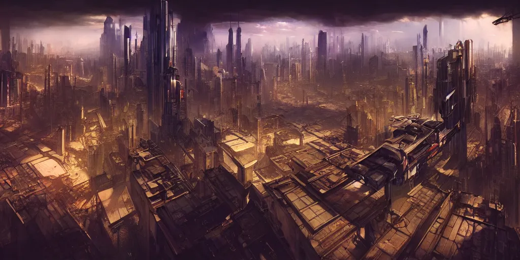 Image similar to axonometric cyberpunk city, by Rolf Armstrong and Evelyn De Morgan and Bastien Lecouffe-Deharme, dramatic lighting, high contrast colors, baroque, empyrean, panoramic view, as trending on Artstation, highly detailed, cryengine,