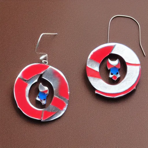 Image similar to segmented 2d earrings, horde symbols, from world of warcraft