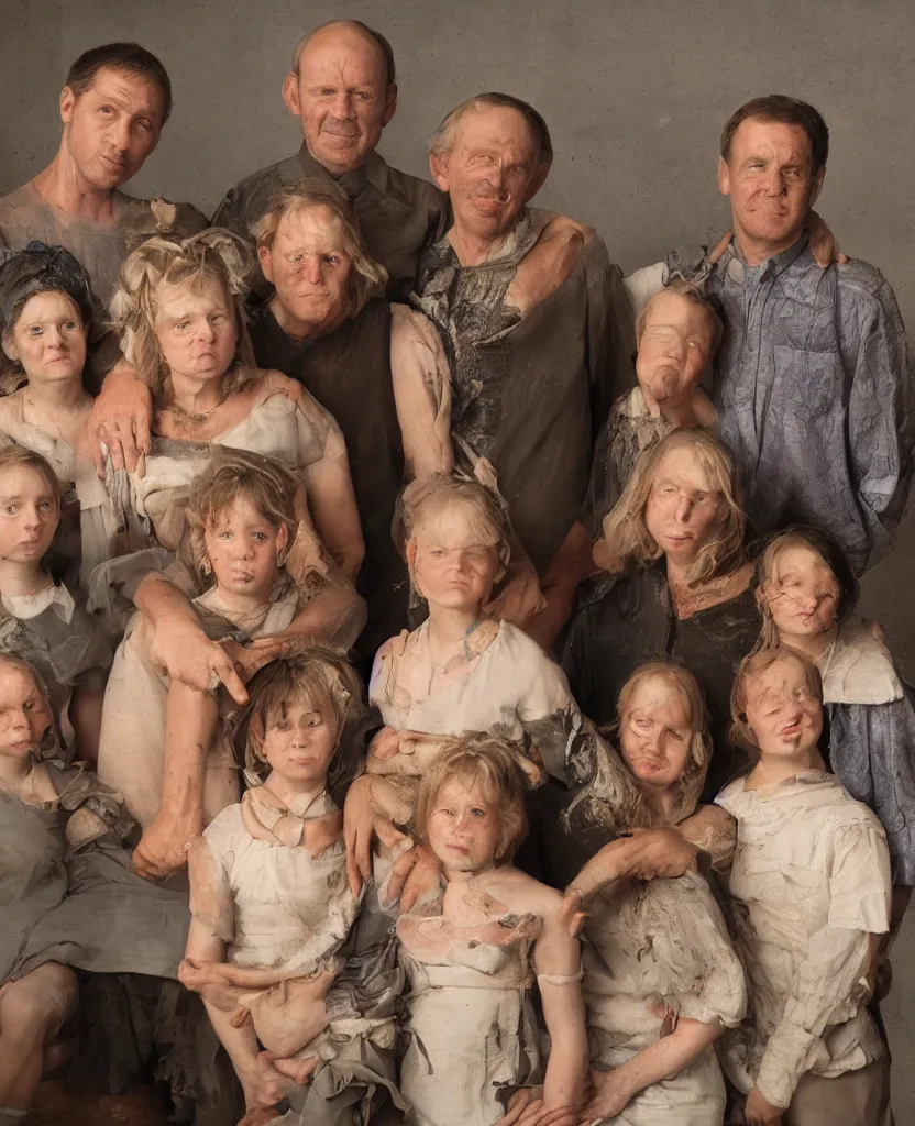 Prompt: photo of an ugly family, realistic, 8 k