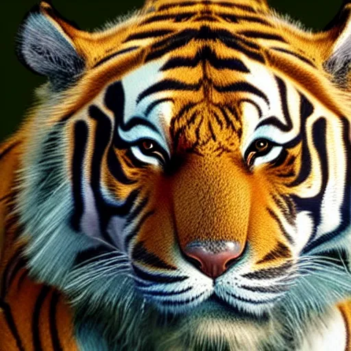 Prompt: an anthropomorphic tiger,