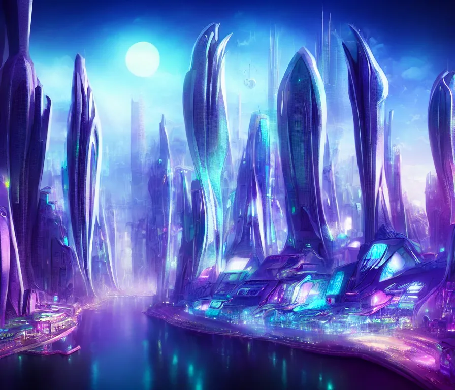 Image similar to futuristic city dream like cute things the future belongs to those who believe in the beauty of their dreams, high resolution