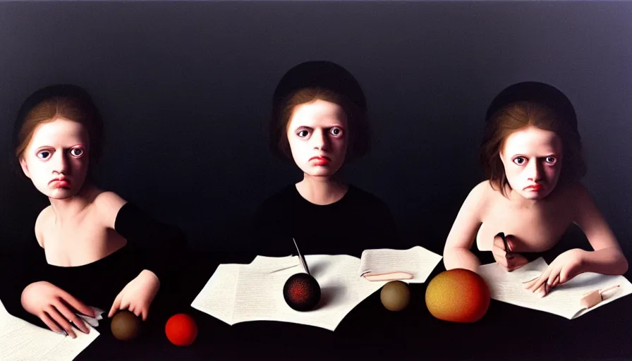 Image similar to the two complementary forces that make up all aspects and phenomena of life, by Gottfried Helnwein