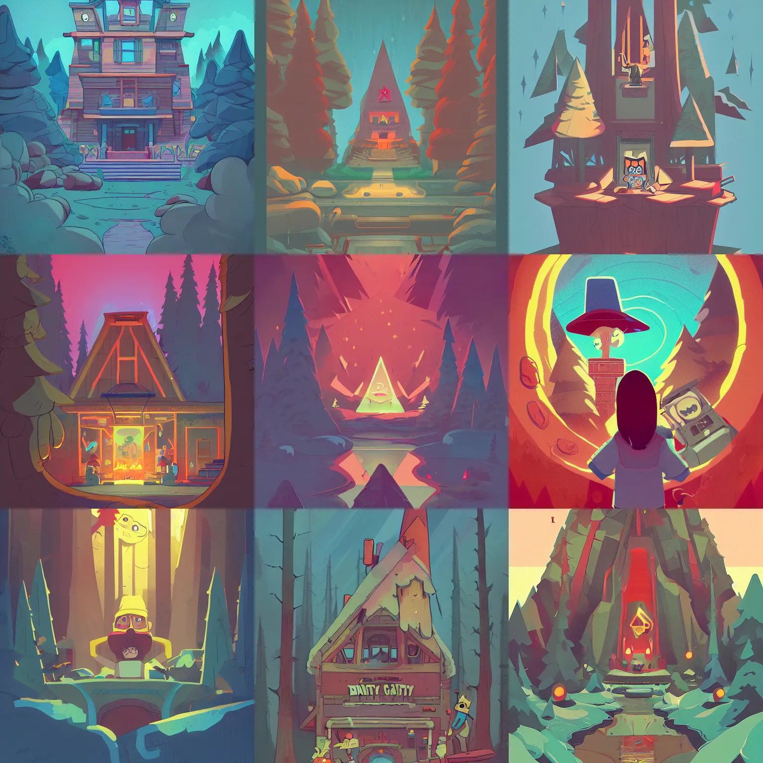 Prompt: gravity falls by james gilleard