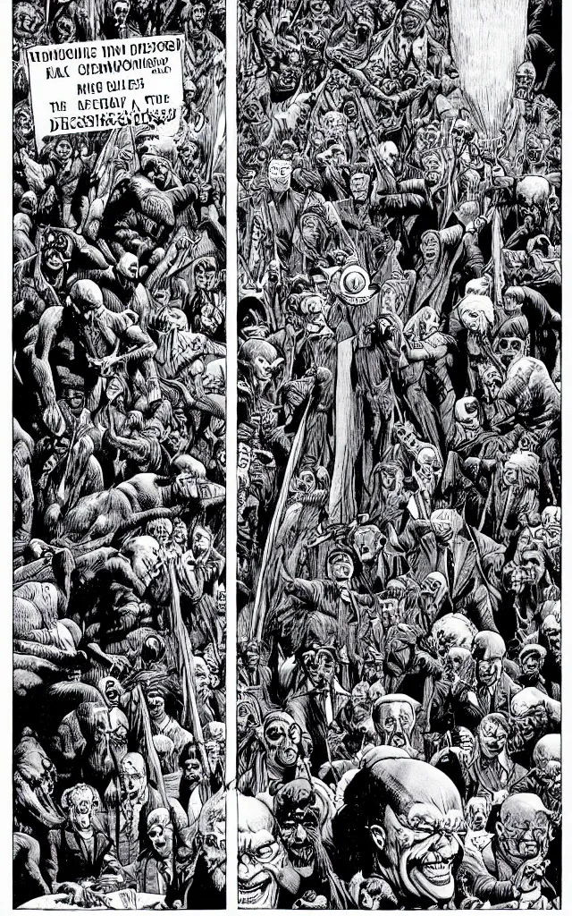 Image similar to the demonology of modern politics, by jean giraud