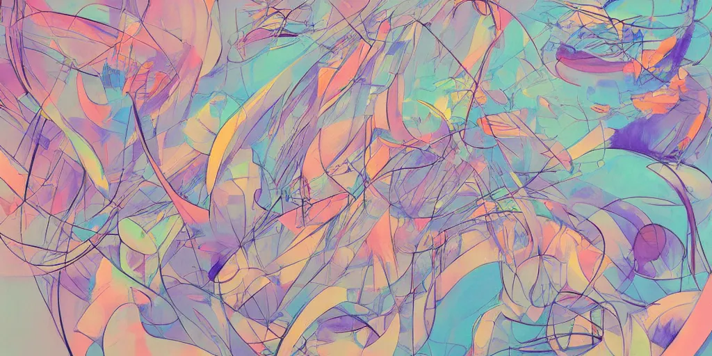 Image similar to an abstract rendering of abstraction pastel colors by James Jean, trending on artstation