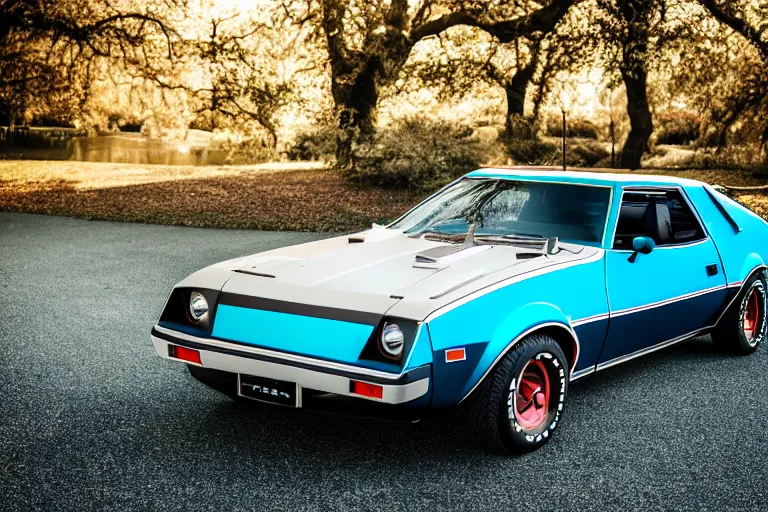 Image similar to 1975 AMC AMX/3 Gremlin, XF IQ4, 150MP, 50mm, F1.4, ISO 200, 1/160s, natural light, Adobe Photoshop, Adobe Lightroom, photolab, Affinity Photo, PhotoDirector 365