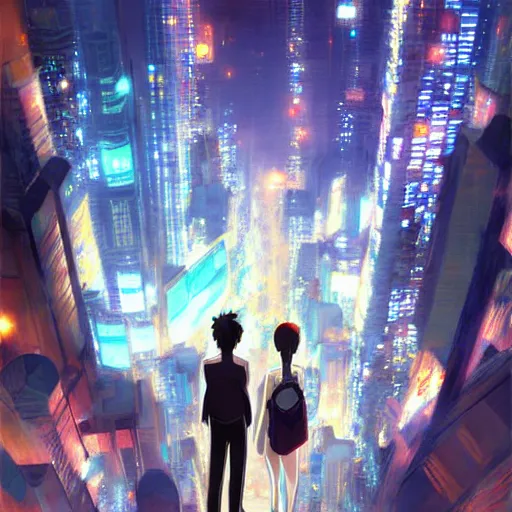 Image similar to makati city 1 0 0 0 years in the future, painting by makoto shinkai, featured on pixiv, deviantart hd