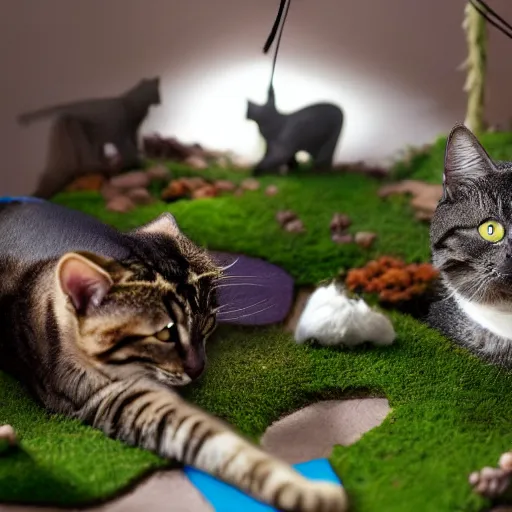 Image similar to cat world, diorama, 8 k,